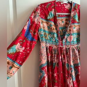 R Vivimos cotton Bohemian midi nap dress